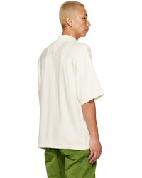 T-shirt girocollo lavorata a maglia bianca di Bottega Veneta