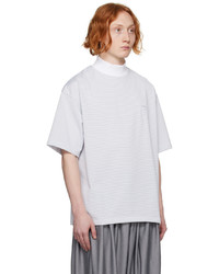 T-shirt girocollo lavorata a maglia bianca di Fumito Ganryu
