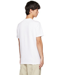 T-shirt girocollo lavorata a maglia bianca di Moncler