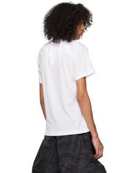 T-shirt girocollo lavorata a maglia bianca di Comme Des Garcons Homme Plus