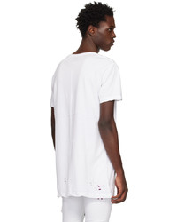 T-shirt girocollo lavorata a maglia bianca di Ksubi