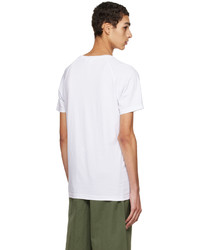 T-shirt girocollo lavorata a maglia bianca di Aspesi