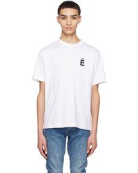 T-shirt girocollo lavorata a maglia bianca di Études