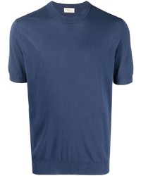 T-shirt girocollo lavorata a maglia blu scuro di Altea