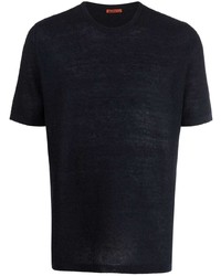 T-shirt girocollo lavorata a maglia blu scuro di Barena