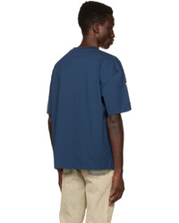 T-shirt girocollo lavorata a maglia blu scuro di Études