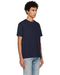 T-shirt girocollo lavorata a maglia blu scuro di Polo Ralph Lauren