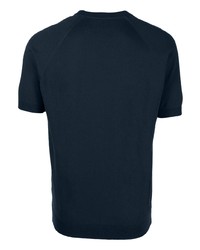 T-shirt girocollo lavorata a maglia blu scuro di D4.0