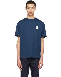 T-shirt girocollo lavorata a maglia blu scuro di Études