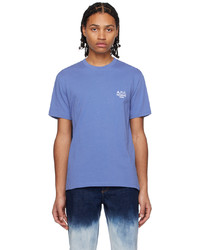 T-shirt girocollo lavorata a maglia blu di A.P.C.