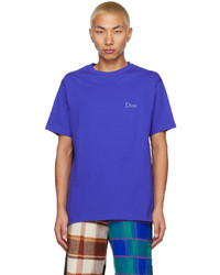 T-shirt girocollo lavorata a maglia blu di Dime
