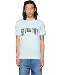 T-shirt girocollo lavorata a maglia blu di Givenchy