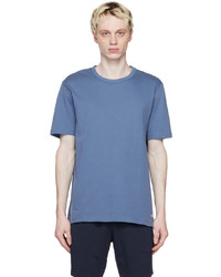T-shirt girocollo lavorata a maglia blu di Hugo