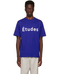 T-shirt girocollo lavorata a maglia blu di Études