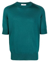T-shirt girocollo lavorata a maglia foglia di tè di PT TORINO