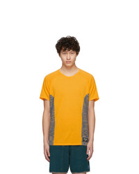 T-shirt girocollo lavorata a maglia gialla