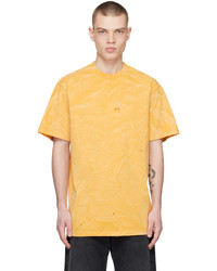 T-shirt girocollo lavorata a maglia gialla di 424