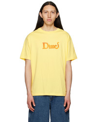 T-shirt girocollo lavorata a maglia gialla di Dime