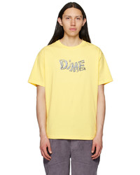 T-shirt girocollo lavorata a maglia gialla di Dime
