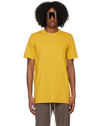 T-shirt girocollo lavorata a maglia gialla di Rick Owens