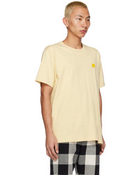 T-shirt girocollo lavorata a maglia gialla di Acne Studios