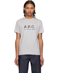 T-shirt girocollo lavorata a maglia grigia di A.P.C.