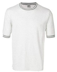 T-shirt girocollo lavorata a maglia grigia di Eleventy
