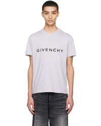 T-shirt girocollo lavorata a maglia grigia di Givenchy