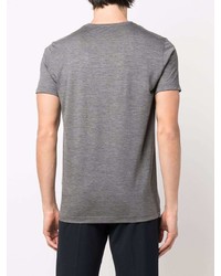 T-shirt girocollo lavorata a maglia grigia di Lardini