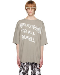 T-shirt girocollo lavorata a maglia grigia di Undercoverism
