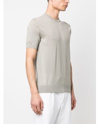 T-shirt girocollo lavorata a maglia grigia di Emporio Armani