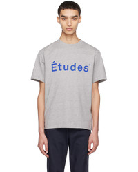 T-shirt girocollo lavorata a maglia grigia di Études