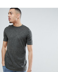 T-shirt girocollo lavorata a maglia grigio scuro di ASOS DESIGN