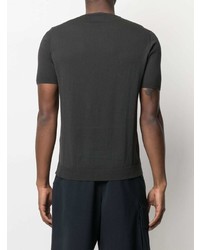 T-shirt girocollo lavorata a maglia grigio scuro di Roberto Collina