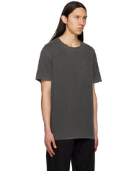 T-shirt girocollo lavorata a maglia grigio scuro di Noah