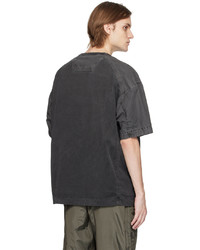 T-shirt girocollo lavorata a maglia grigio scuro di Juun.J