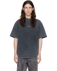 T-shirt girocollo lavorata a maglia grigio scuro di Han Kjobenhavn