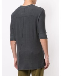 T-shirt girocollo lavorata a maglia grigio scuro di Thom Krom