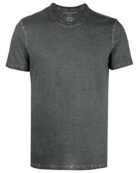 T-shirt girocollo lavorata a maglia grigio scuro di Majestic Filatures