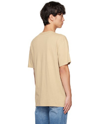 T-shirt girocollo lavorata a maglia marrone chiaro di Saturdays Nyc