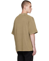 T-shirt girocollo lavorata a maglia marrone chiaro di Axel Arigato