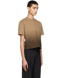 T-shirt girocollo lavorata a maglia marrone chiaro di Dion Lee