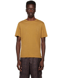 T-shirt girocollo lavorata a maglia marrone chiaro di Dries Van Noten