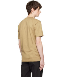 T-shirt girocollo lavorata a maglia marrone chiaro di Norse Projects