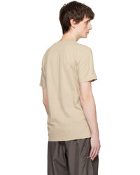 T-shirt girocollo lavorata a maglia marrone chiaro di Norse Projects