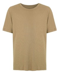 T-shirt girocollo lavorata a maglia marrone chiaro di OSKLEN
