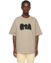 T-shirt girocollo lavorata a maglia marrone chiaro di RtA
