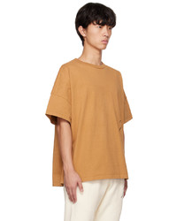 T-shirt girocollo lavorata a maglia marrone chiaro di Rhude