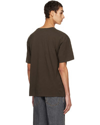 T-shirt girocollo lavorata a maglia marrone scuro di mfpen