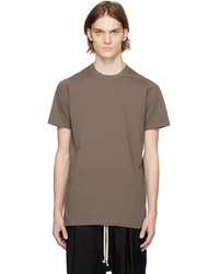 T-shirt girocollo lavorata a maglia marrone di Rick Owens
